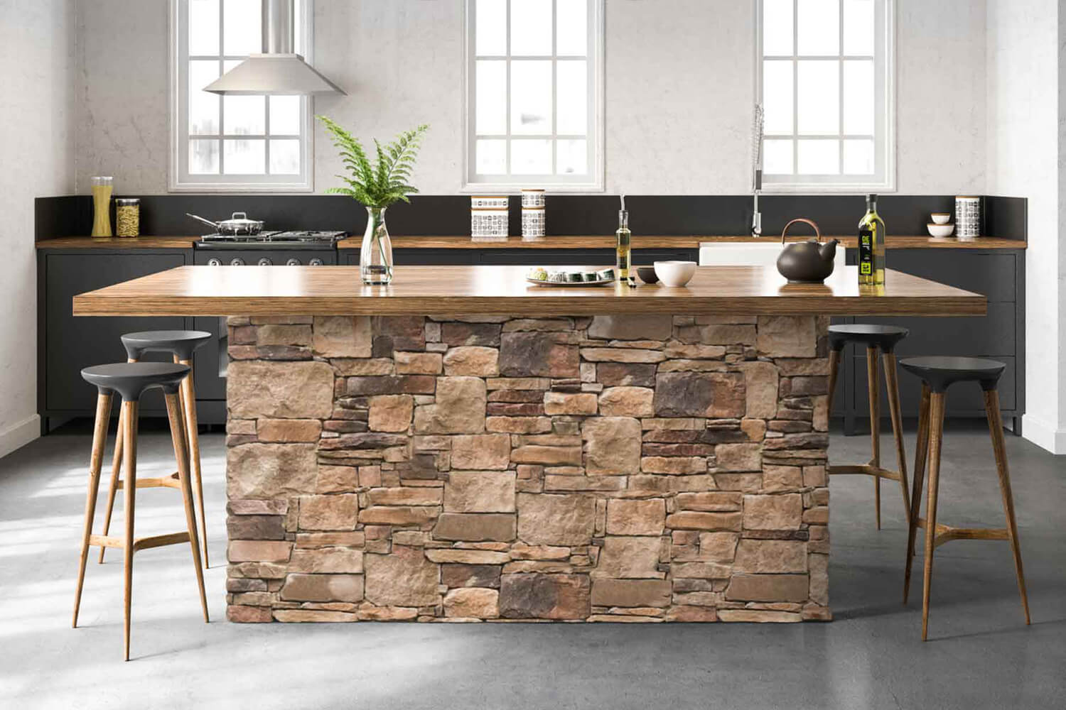 Kitchen Installation of Olde World in Pecan