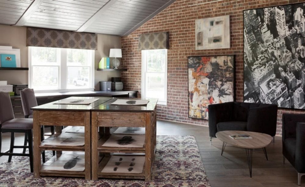 Brick interior accent wall