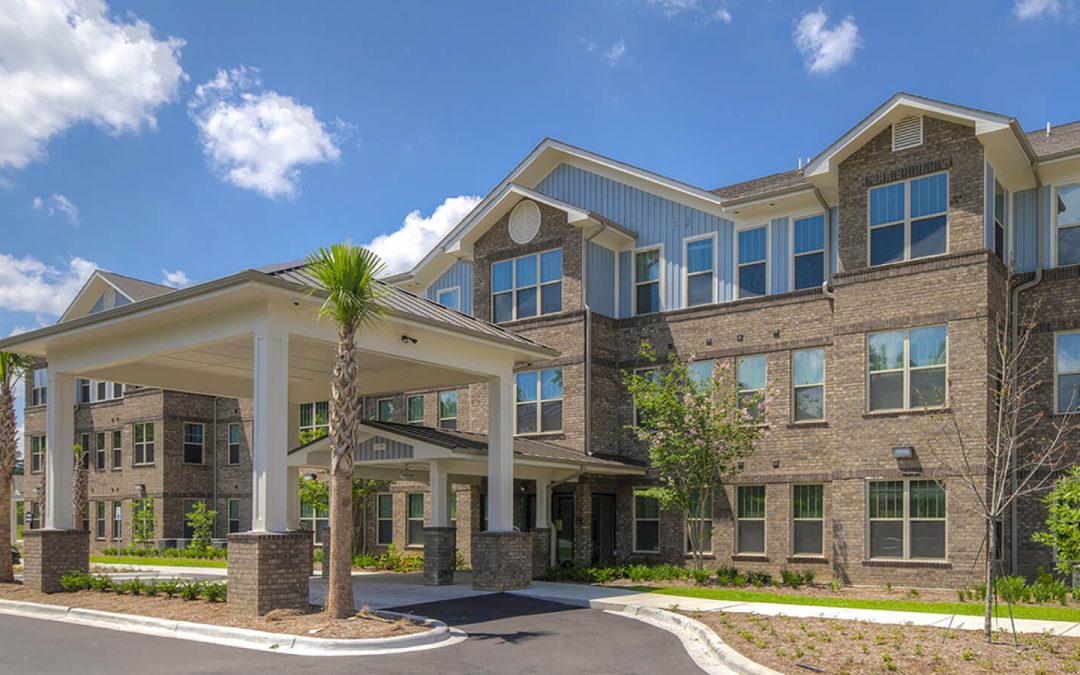brick exterior in senior living facility